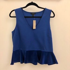 J-Crew Velvet Peplum Top